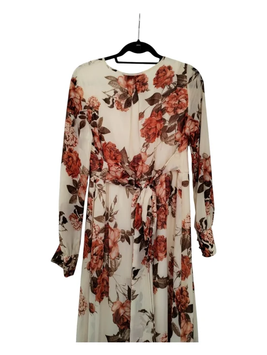 Baltic Born Lydia Maxi Floral Dress Women's Size XL Cream Orange Rust Long V - Picture 5 of 7